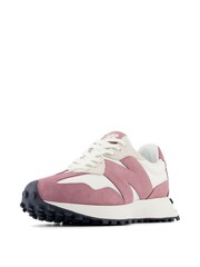 New Balance White/Pink Womens 327 Trainers - Image 3 of 5