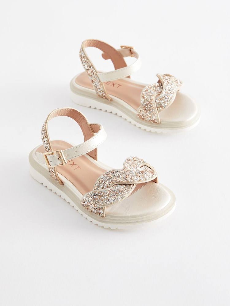 Elfenbein/Creme - Glitzernde Sandalen für besondere Anlässe - Bild 1 von 6 Elfenbein/Creme - Glitzernde Sandalen für besondere Anlässe - Bild 1 von 6