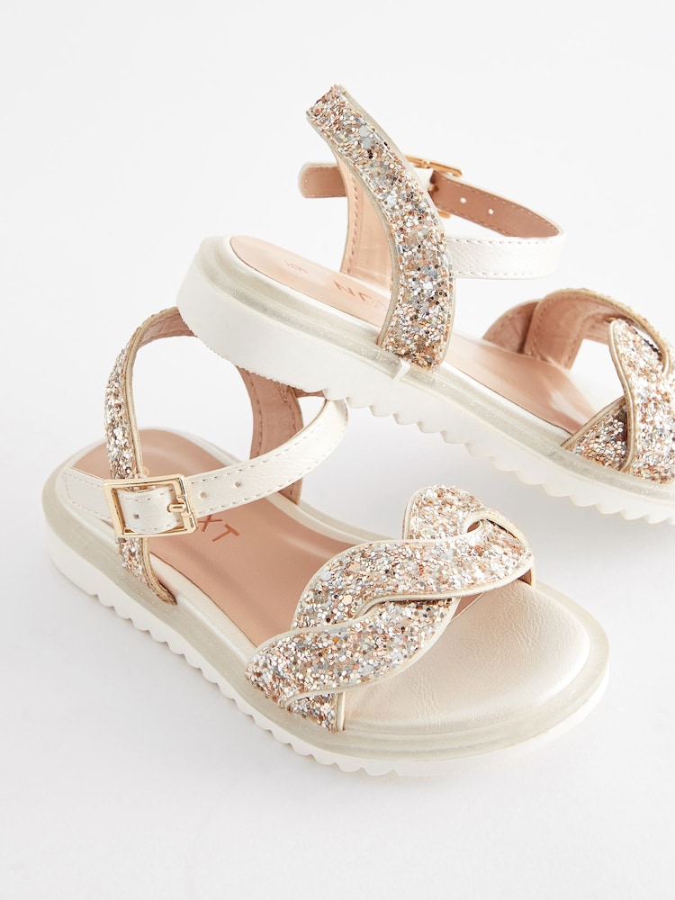 Elfenbein/Creme - Glitzernde Sandalen für besondere Anlässe - Bild 2 von 6 Elfenbein/Creme - Glitzernde Sandalen für besondere Anlässe - Bild 2 von 6