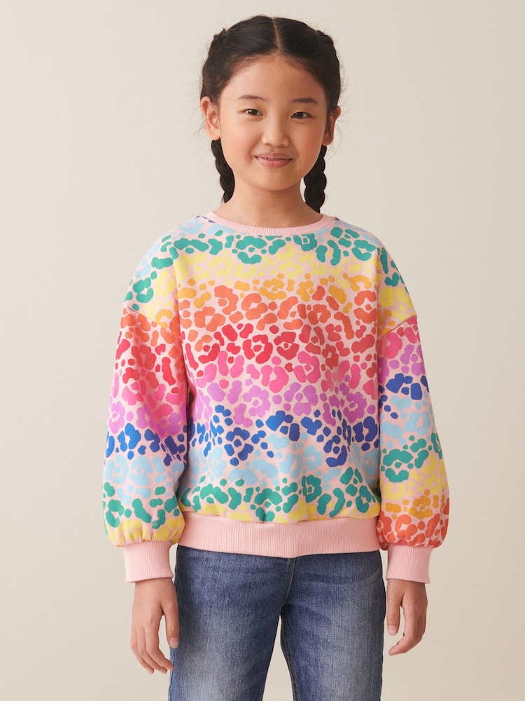 Multi Regenbogen Animal - Sweatshirt mit Pailletten und Rundhalsausschnitt (3–16 J.) - Bild 1 von 8