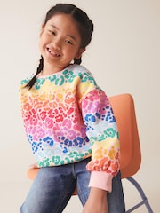 Multi Regenbogen Animal - Sweatshirt mit Pailletten und Rundhalsausschnitt (3–16 J.) - Bild 3 von 8