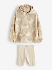 Ecru Tie Dye Hoodie And Cycling Shorts Set (3-16yrs) - Image 7 of 9