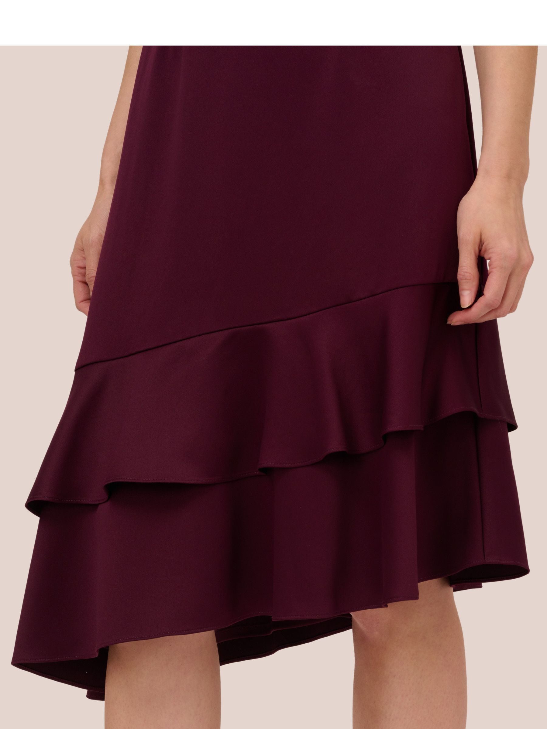 【海外限定】AdriannaPapell ドレス☆Purple Ruffle Bodice Midi Adrianna Papell Women's Floral Print Ruffle Midi Dress