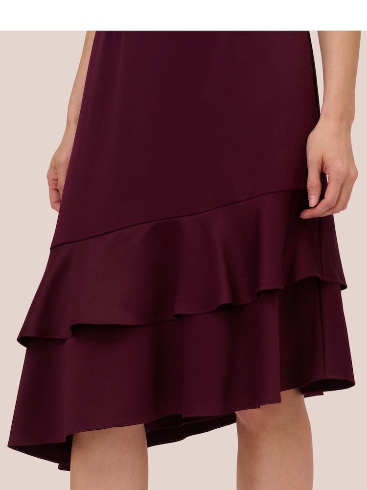 Buy Adrianna Papell Purple Satin Crepe Dress from Next Oman