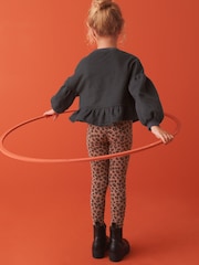 Animal Peplum Crew Sweatshirt And Leggings Set (3-16yrs) - Image 3 of 9