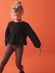Animal Peplum Crew Sweatshirt And Leggings Set (3-16yrs) - Image 5 of 9