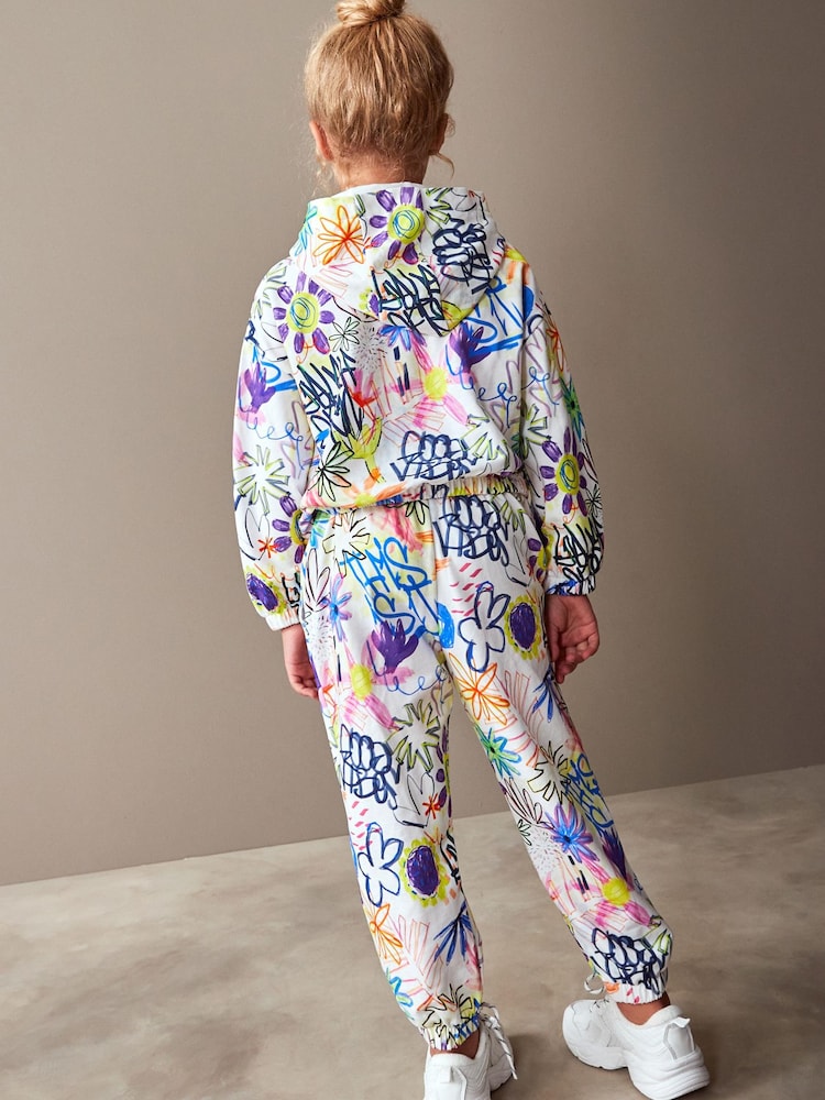 Ecru Cream Multi Graffiti Hoodie And Joggers Set (3-16yrs) - Image 2 of 8