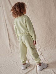 Lime Green Zip Crew And Cargo Joggers Set (3-16yrs) - Image 3 of 7