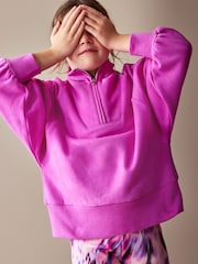 Bright Pink Half Zip Crew Sweatshirt And Leggings Set (3-16yrs) - Image 5 of 9