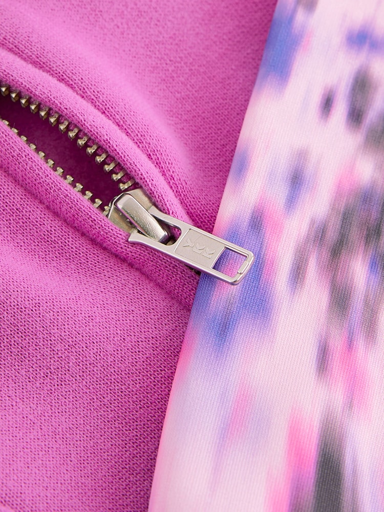 Bright Pink Half Zip Crew Sweatshirt And Leggings Set (3-16yrs) - Image 9 of 9