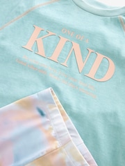 Blue/Pink Marble Printed T-Shirt And Leggings Set (3-16yrs) - Image 2 of 7