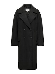 ONLY Black Double Breasted Button Up Smart Longline Coat - Image 1 of 1
