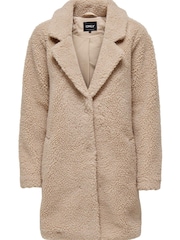 ONLY Cream Tailored Cosy Teddy Borg Coat - Image 5 of 5