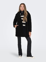ONLY Black Tailored Cosy Teddy Borg Coat - Image 2 of 5