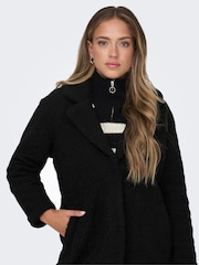 ONLY Black Tailored Cosy Teddy Borg Coat - Image 3 of 5