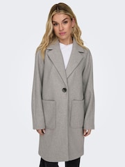 ONLY Grey Lightweight Tailored Coat with Front Pockets - Image 1 of 5