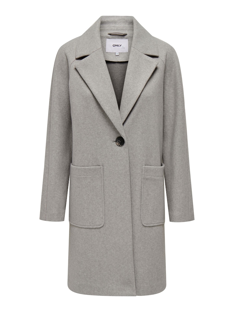 ONLY Grey Lightweight Tailored Coat with Front Pockets - Image 5 of 5