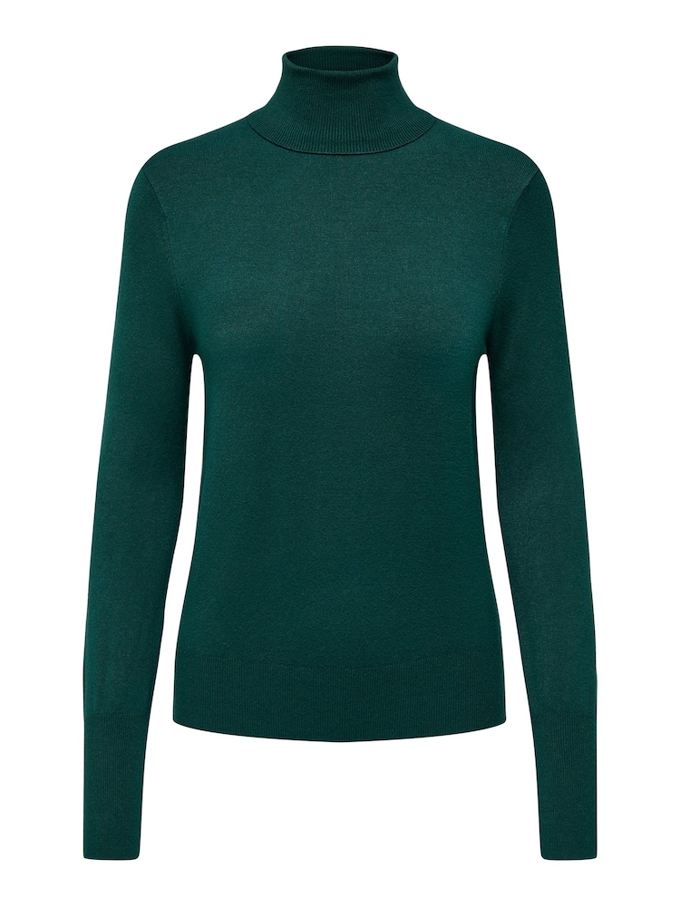 Verde - ONLY Jumper de gola alta em malha - Imagem 3 de 3