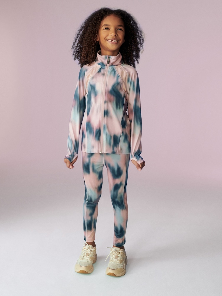 Pink Smudge Sports Zip Through Top (3-16yrs) - Image 1 of 7