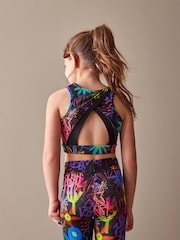 Black Graffiti Sports Crop Top (5-16yrs) - Image 2 of 5