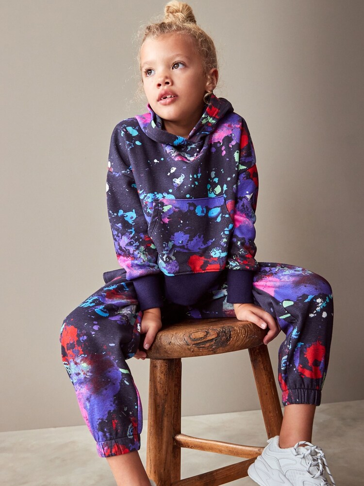 Black Splat Joggers Oversized 90s Joggers (3-16yrs) - Image 1 of 8