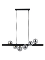 Pacific Blair Smoke Glass Ball and Black Metal Bar Pendant Ceiling Light - Image 2 of 5