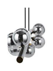 Pacific Blair Smoke Glass Ball and Black Metal Bar Pendant Ceiling Light - Image 4 of 5