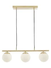 Pacific Asterope 3 White Orb and Gold Metal Pendant Ceiling Light - Image 2 of 5
