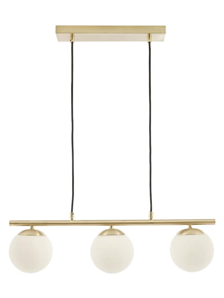 Pacific Asterope 3 White Orb and Gold Metal Pendant Ceiling Light - Image 2 of 5