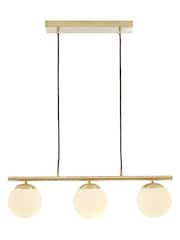 Pacific Asterope 3 White Orb and Gold Metal Pendant Ceiling Light - Image 3 of 5