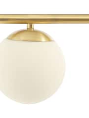 Pacific Asterope 3 White Orb and Gold Metal Pendant Ceiling Light - Image 4 of 5