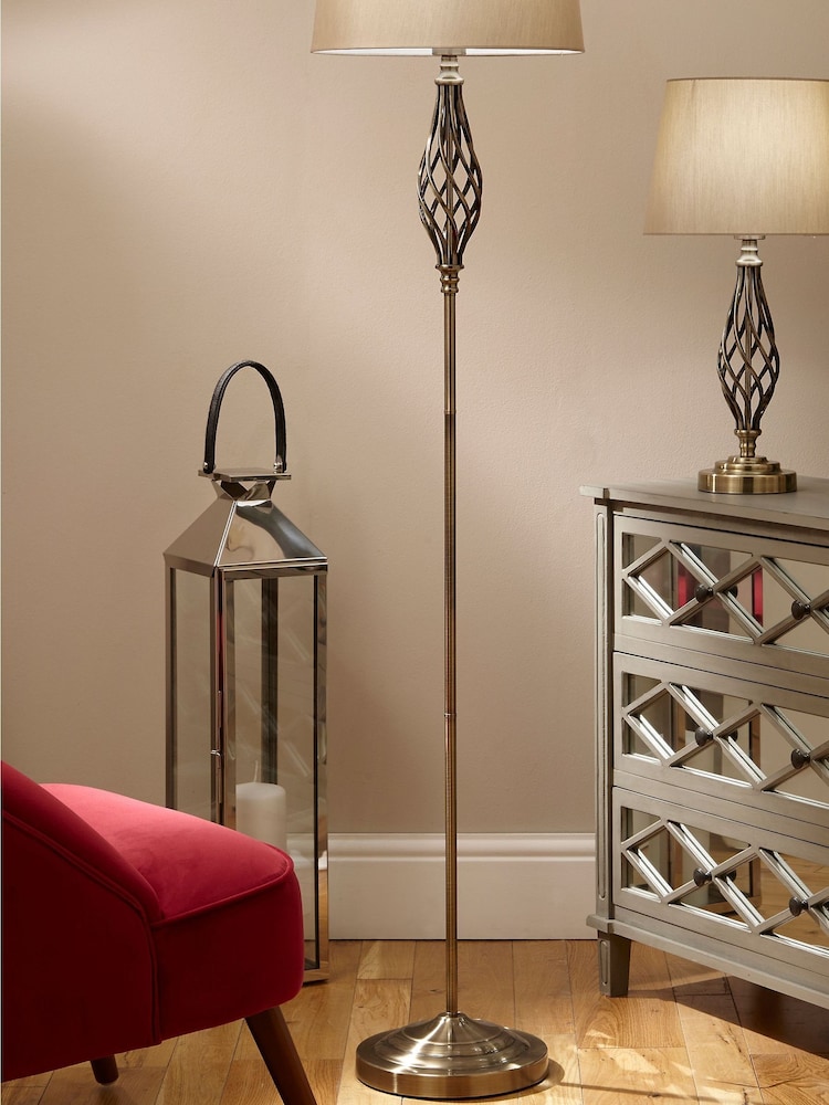 Pacific Antique Brass Jenna Metal Twist Detail Floor Lamp - Image 1 of 4
