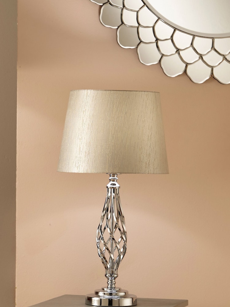 Pacific Silver Jenna Metal Twist Detail Table Lamp - Image 1 of 5
