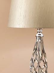 Pacific Silver Jenna Metal Twist Detail Table Lamp - Image 2 of 5