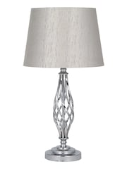 Pacific Silver Jenna Metal Twist Detail Table Lamp - Image 3 of 5