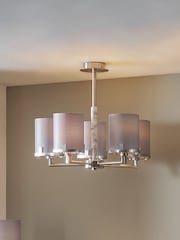 Pacific Grey Midland Marble Effect 5 Arm Pendant Ceiling Light - Image 1 of 5