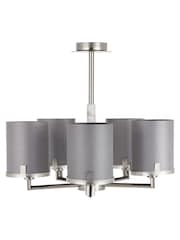 Pacific Grey Midland Marble Effect 5 Arm Pendant Ceiling Light - Image 2 of 5