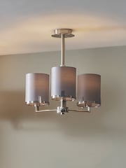 Pacific Grey Midland Marble Effect 3 Arm Pendant Ceiling Light - Image 1 of 5