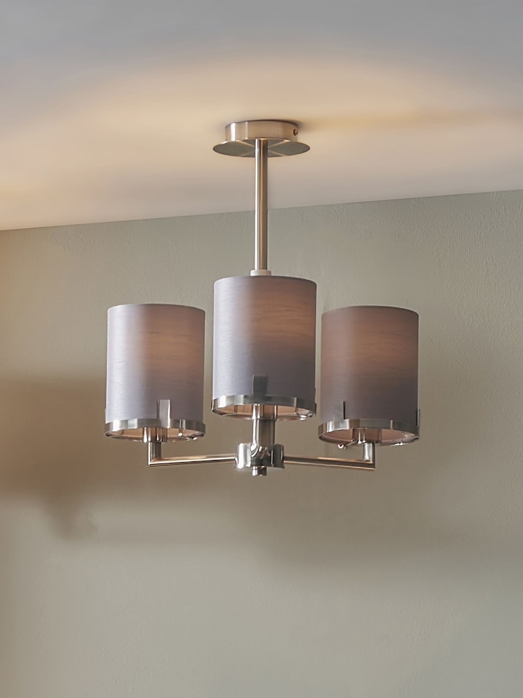 Pacific Grey Midland Marble Effect 3 Arm Pendant Ceiling Light - Image 1 of 5