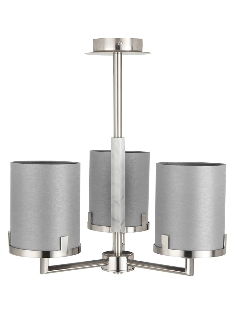 Pacific Grey Midland Marble Effect 3 Arm Pendant Ceiling Light - Image 2 of 5