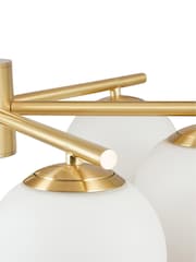 Pacific Asterope 6 White Orb and Gold Metal Pendant Ceiling Light - Image 3 of 4