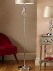 Pacific Silver Jenna Metal Twist Detail Floor Lamp - Image 1 of 4
