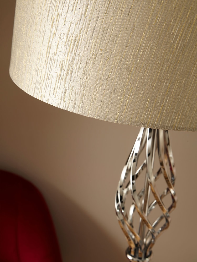 Pacific Silver Jenna Metal Twist Detail Floor Lamp - Image 2 of 4
