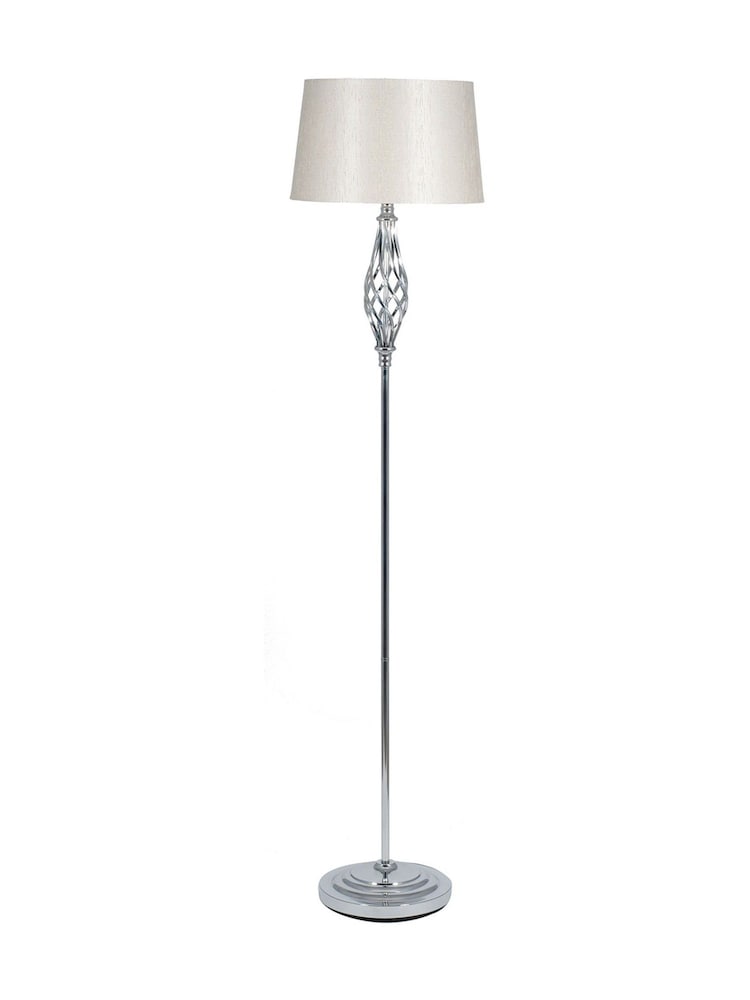Pacific Silver Jenna Metal Twist Detail Floor Lamp - Image 4 of 4