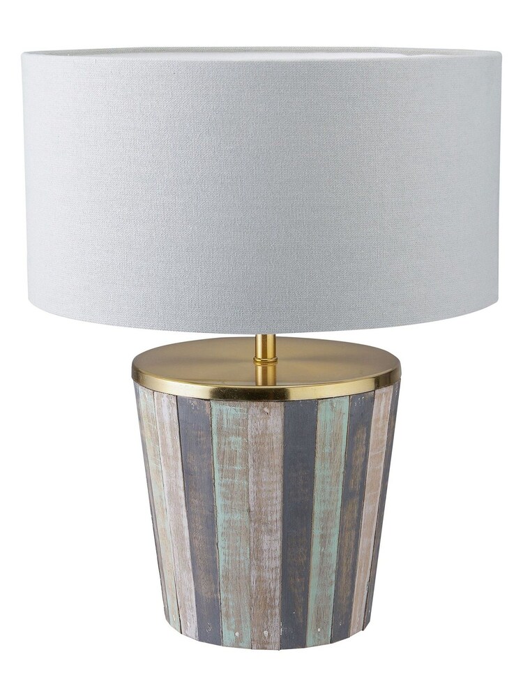 Pacific Sage Green Kerala Distressed Wood Table Lamp - Image 2 of 5