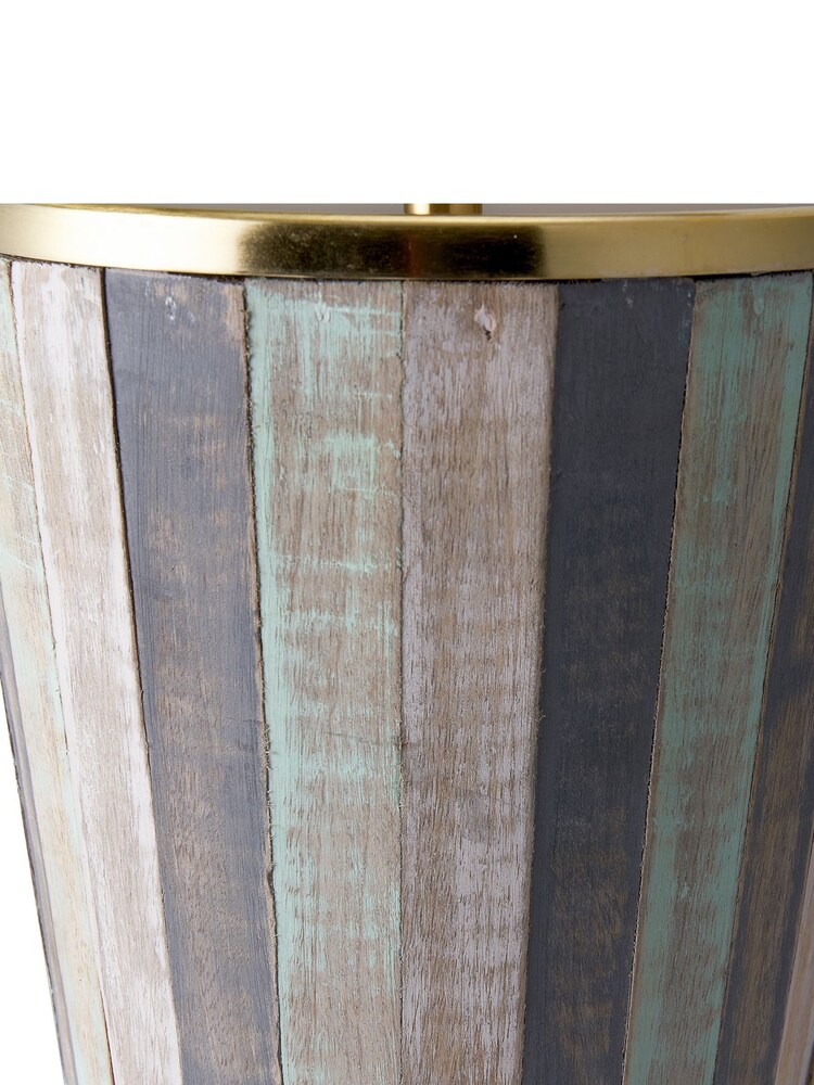Pacific Sage Green Kerala Distressed Wood Table Lamp - Image 5 of 5