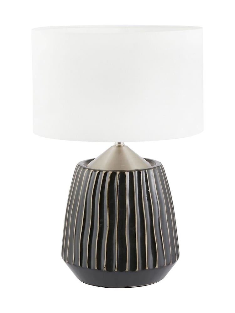Pacific Black/Silver Artemis Textured Ceramic Table Lamp - Image 2 of 5