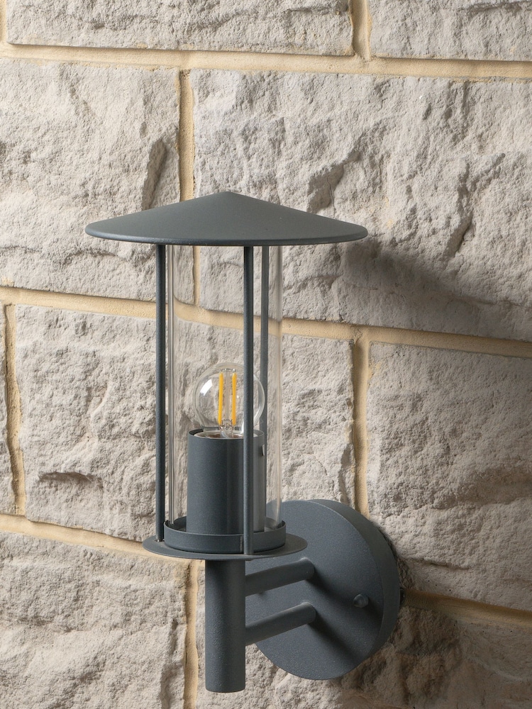 Pacific Dark Grey Myosotis Metal Chimney Outdoor Wall Light - Image 2 of 6
