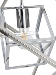 Pacific Silver Alessio Shiny Nickel Metal Cube Pendant Ceiling Light - Image 6 of 6