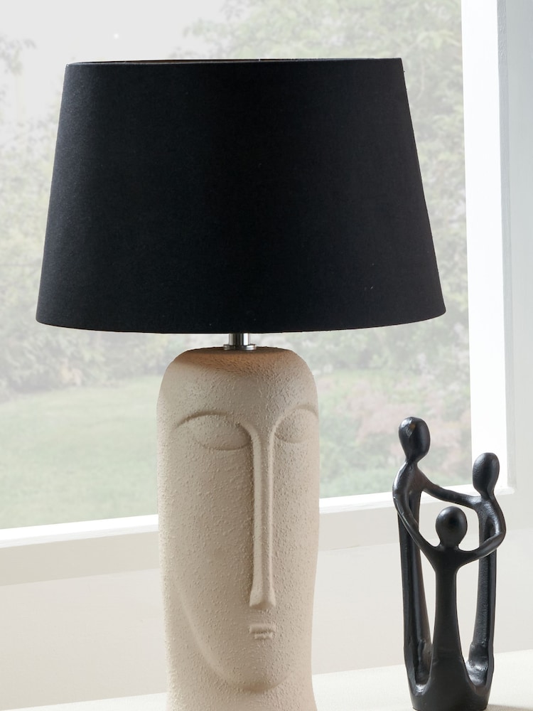 Pacific Cream Rushmore Texture Ceramic Table Lamp - Image 1 of 5